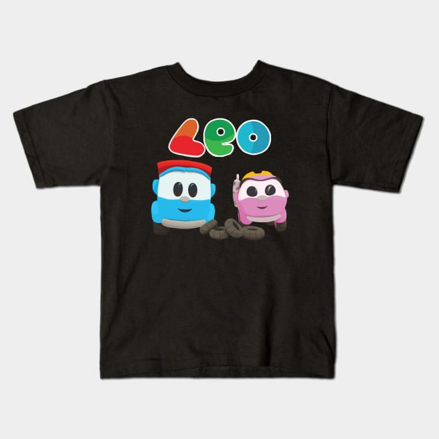 LEO & LEA THE TRUCK Kids T-Shirt by cowtown_cowboy